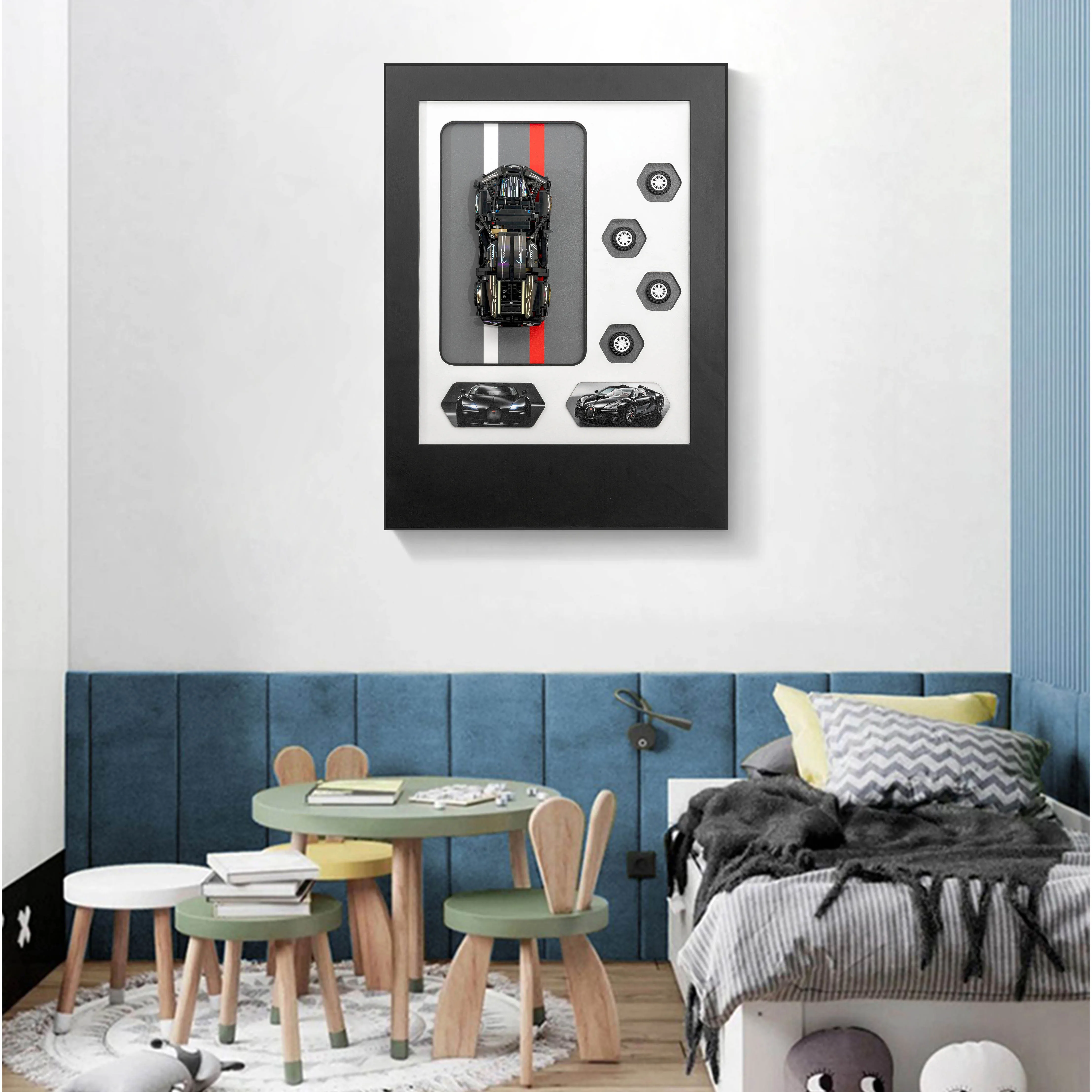 Custom Modern Designs  3D building block sports car decorative painting  New Trendy Modern Art  hanging paintings