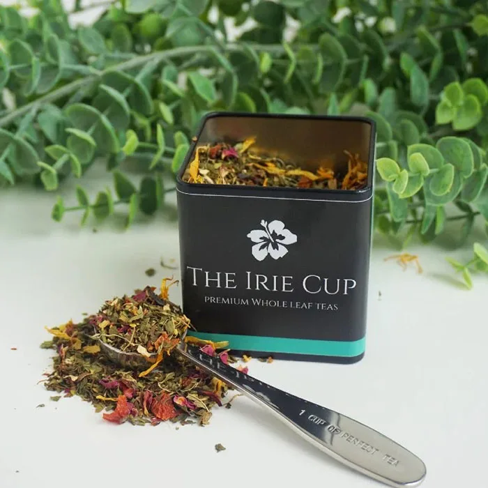 Customized design square airtight tea tin canister food grade printing packing box empty sealed square green metal tea cans