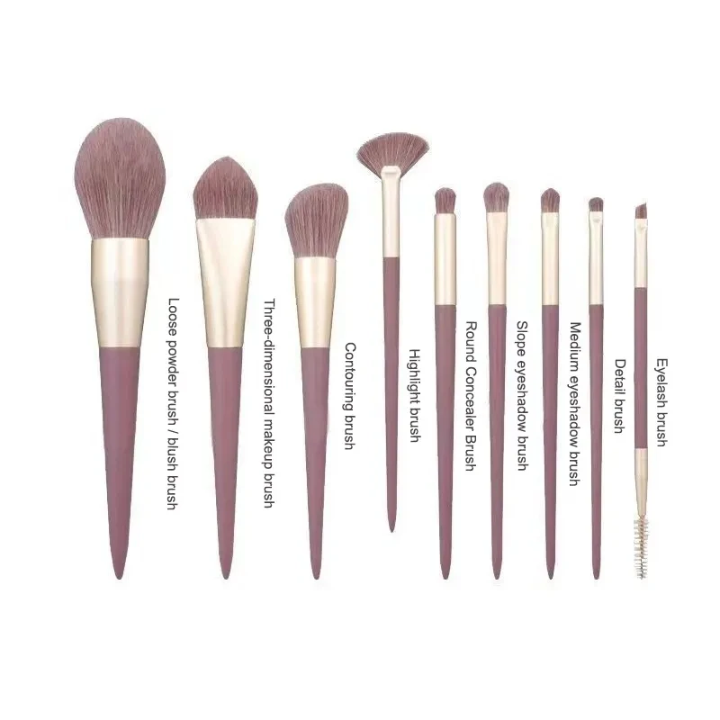 Wholesale custom logo 9pcs 10pcs professional makeup brush set best seller high quality Face foundation brush