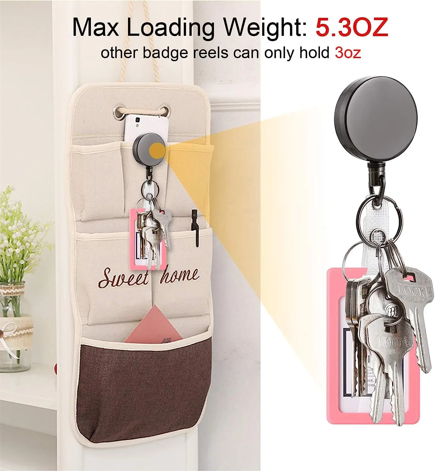 Bestom Retractable Metal Badge  Reel Heavy Duty ID Badge Holder with Retractable ID Badge Reel