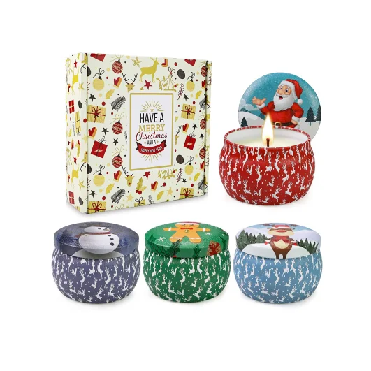 Christmas Hot Selling Creative Design Gift Set Box Soy Wax Jar Scented Candle,scented soy candle,scented candles custom