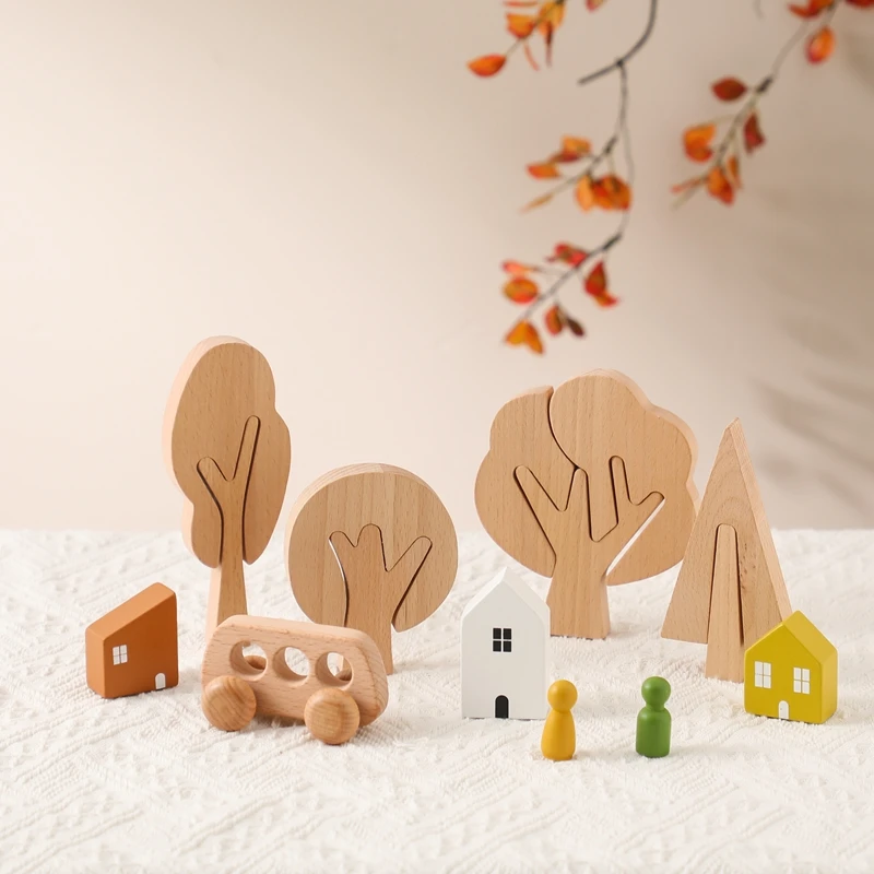 2022 New Wooden Tree Toy Set Game Educational Toy for Children Gift
