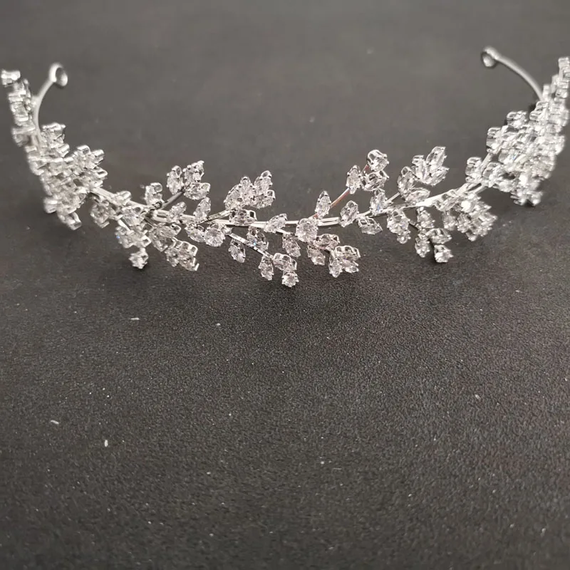 SLBRIDAL Искрящийся классический кубический цирконий свадебная тиара Свадебная королева принцесса конкурс Вечеринка CZ Корона подружки невесты женские ювелирные