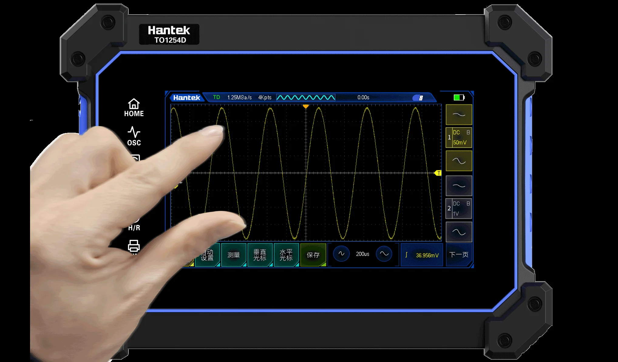 Multi-function Full Touch Screen  TO1112  111MHz Bandwidth 250M Sa/s Sampling Rate 8M Storage depth  Tablet Digital Oscilloscope