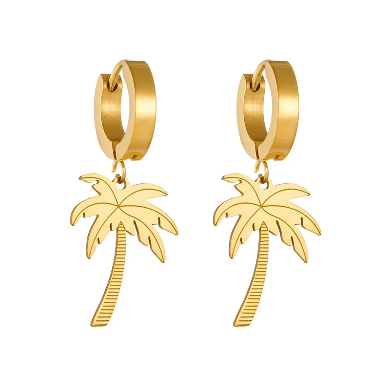 Stainless Steel Tree Dangle Earring Summer Beach Theme Jewelry Earring Holiday Gift Vacation Minimalist Jewelry AM1041122