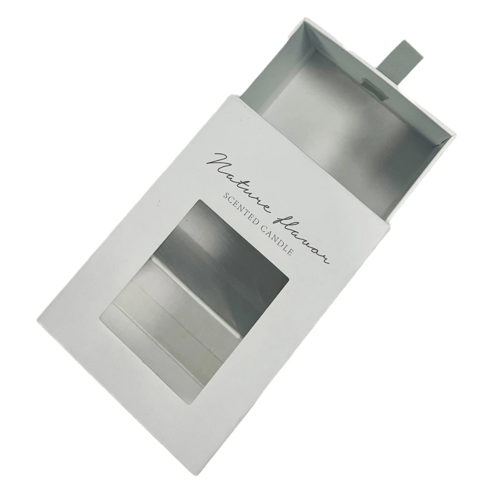 Custom Luxury Candle Box Craft Packaging White Square Rigid Paper Cardboard Luxury Candle Box For Gift With Clear Window