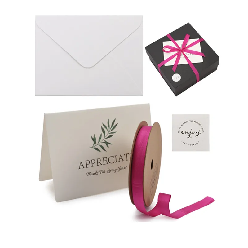 LA ленты 3/8 дюйма, 100% шелковые ленты с поздравительной открыткой для приглашения на свадьбу
