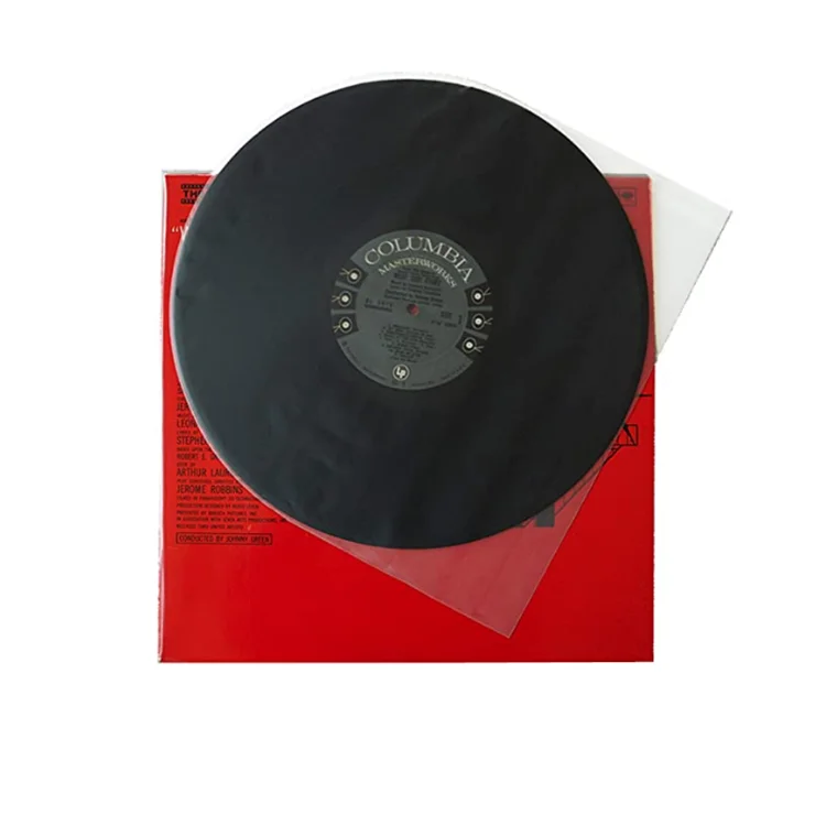 Round Bottom Inner Vinyl Record Sleeves Anti Static LP Plastic Protection for 12 33 RPM