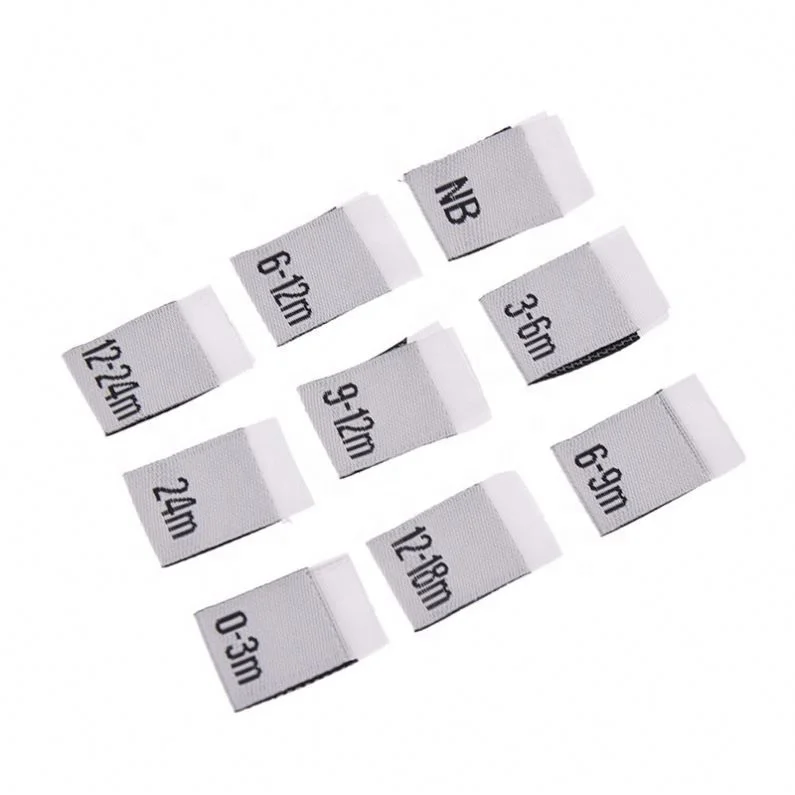 Custom Sewing Clothes Accessories Supplies 0-24M Baby Clothing Size Label Number Garment Labels