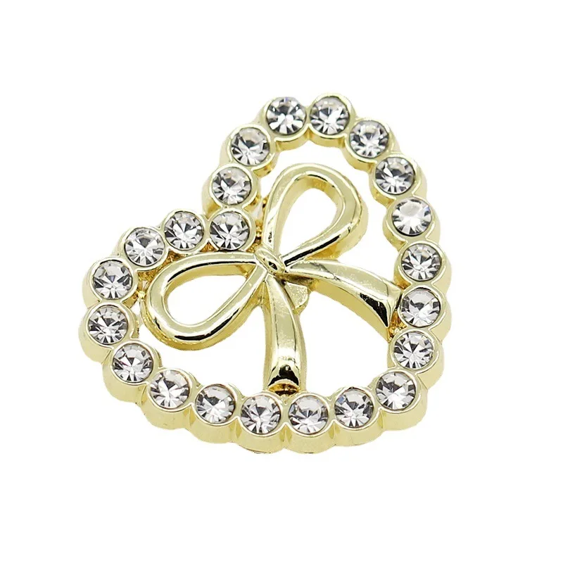 Source manufacturers fashion decorative buckle accessories diy Love bow hollow drill metal buttons