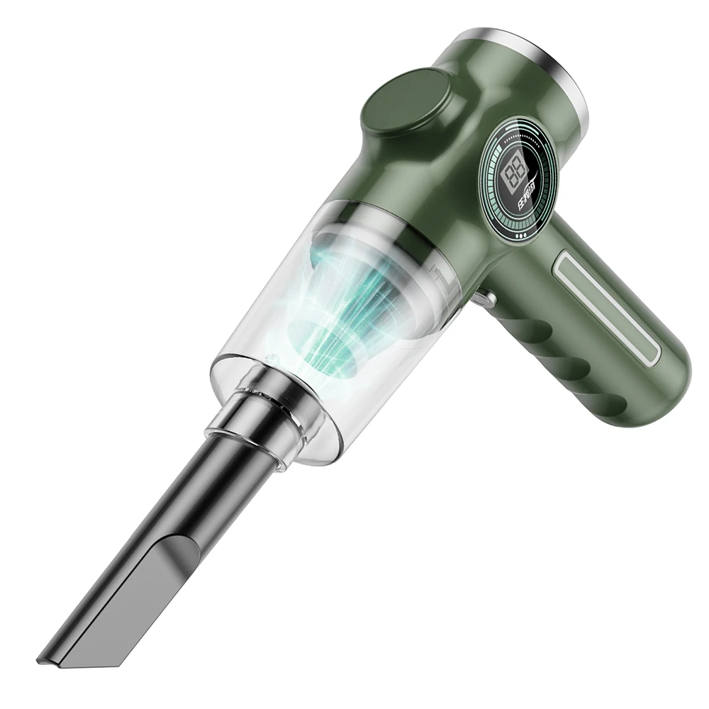 Portable handheld blowing and suction integrated car vacuum cleaner with light mini wireless car vacuum cleaner