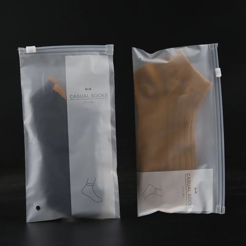 Custom Pvc Bag with Zipper clear Plastic Packaging Parcel Bag PE Zipper Bag for Socks Underwear Clothes Packaging