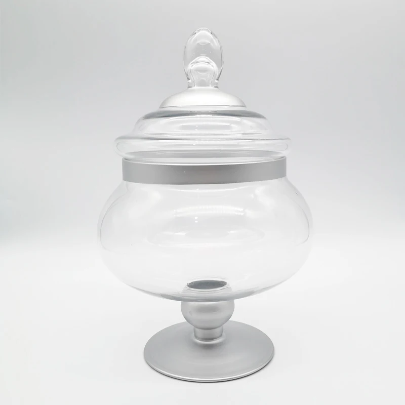 Hot Sale Crystal Candy Glass Storage Jar Bowl Set With Cover Lid For Home Kitchen