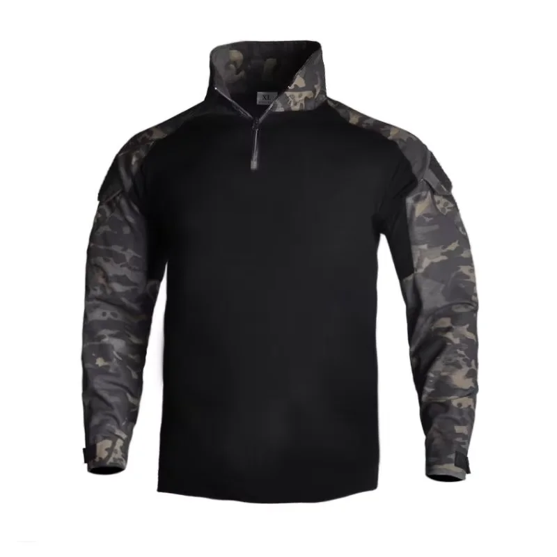 Breathable Camo Uniform Suit in Spandex for Outdoor Activities Shirt Top CP g2 Tactical Combat Training