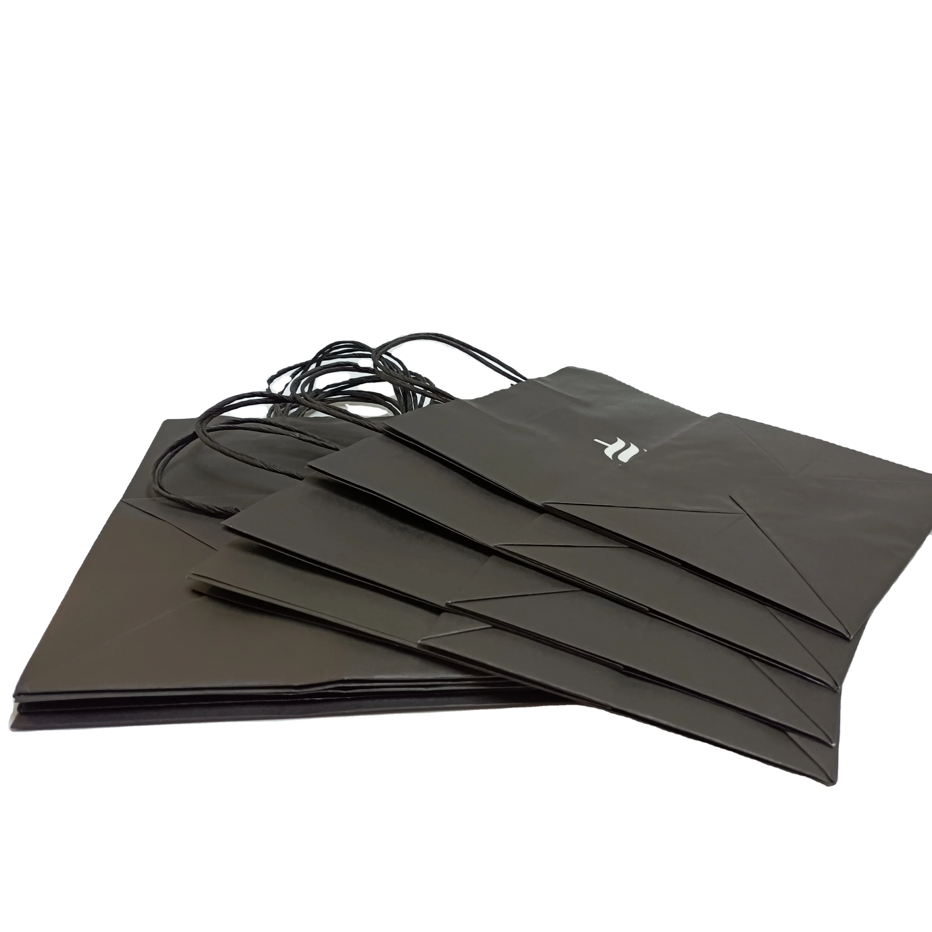 SP959 Cheap Brown Kraft Paper Bag with Twisted Handle Custom Logo printed food delivery bag for coffee takeaway