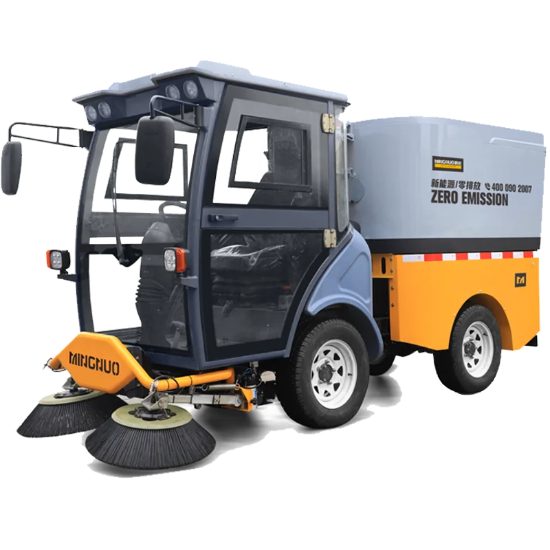 Electric vacuum road sweeper