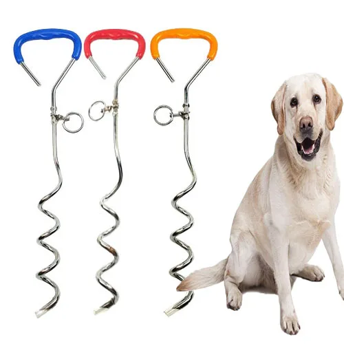 Wholesale Outdoor Pet Dog Fixed Pile Double Head Steel Wire Rope Dog Sets Stainless Steel Dog Leash Chain