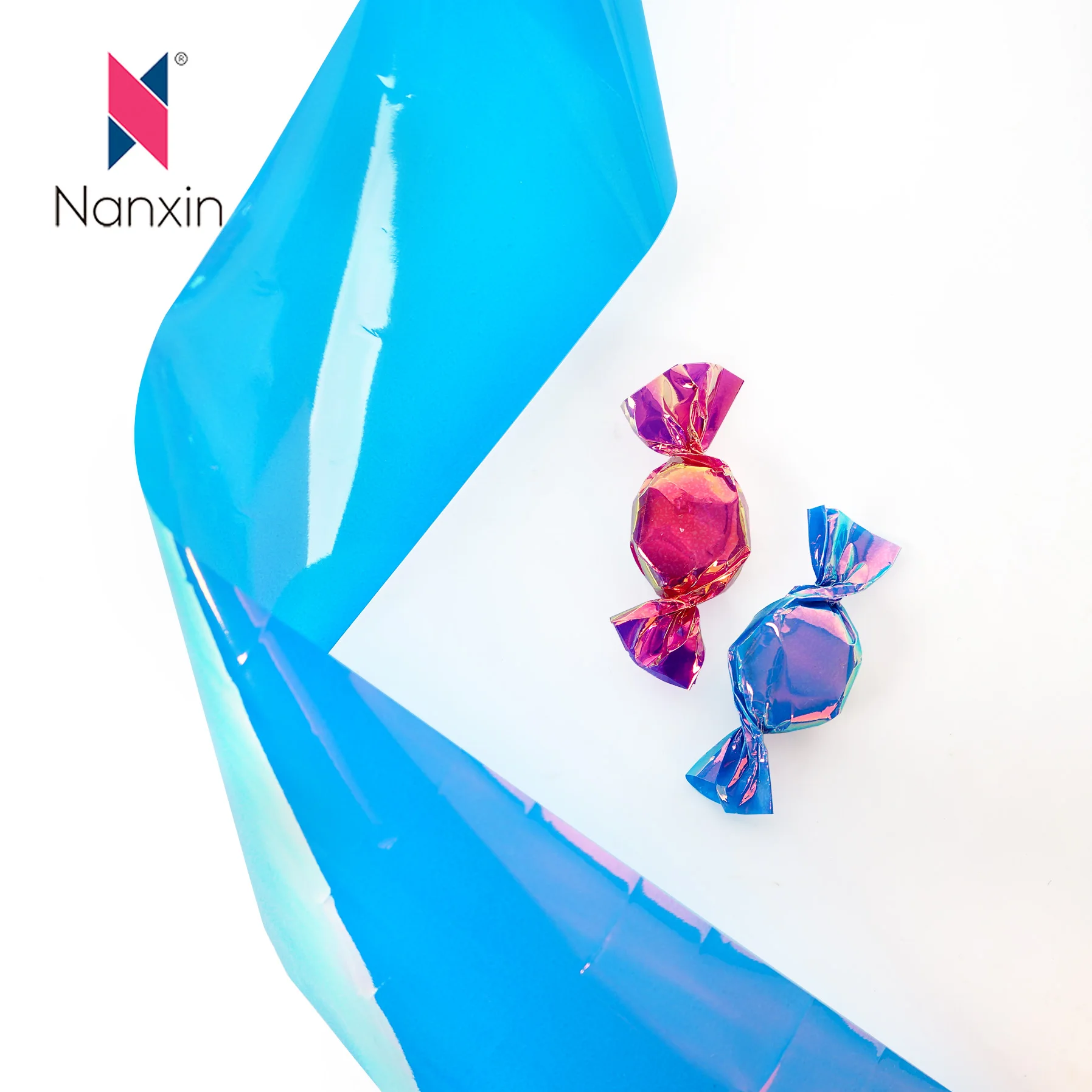 Оптовая продажа прозрачная упаковка из ПВХ рулон цветной пленки для конфет обертка леденцов