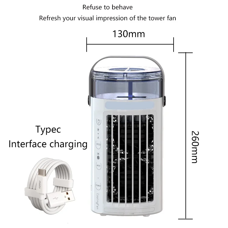 Top Selling indoor 3 Adjustable Speed Delicate 400ml Water tank cooler Fan Rechargeable air cooling fan