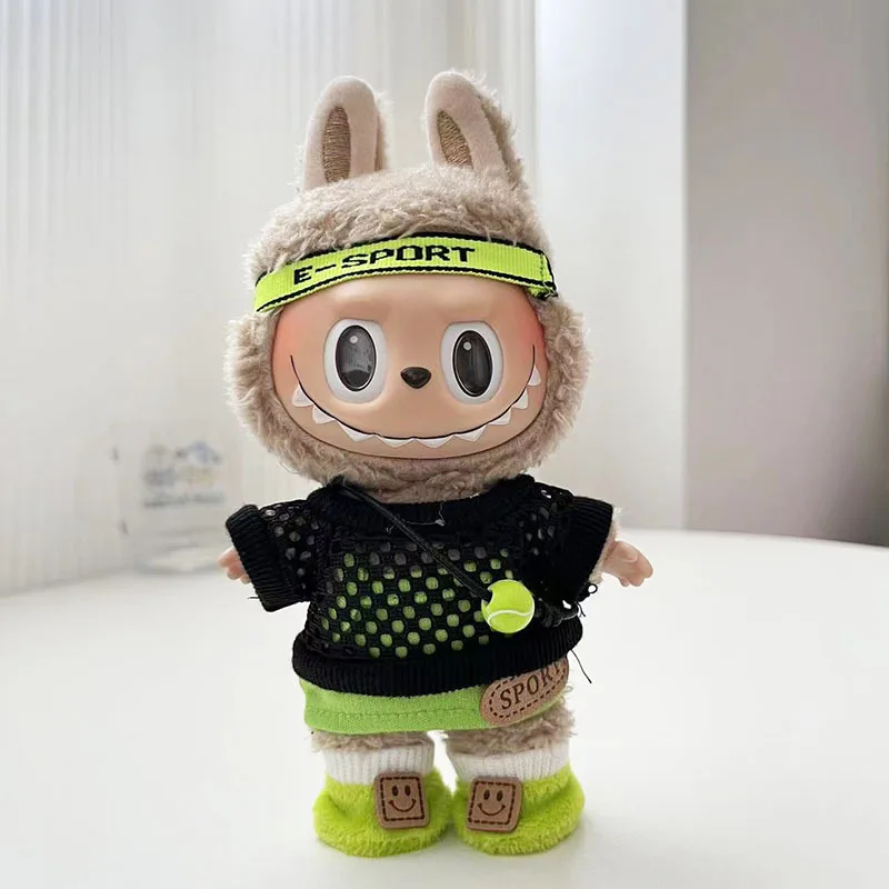 2088 17 Cm Blind Box Pendant Doll For Tennis Teenagers Cute Dress Outfit Clothes Only Labubu