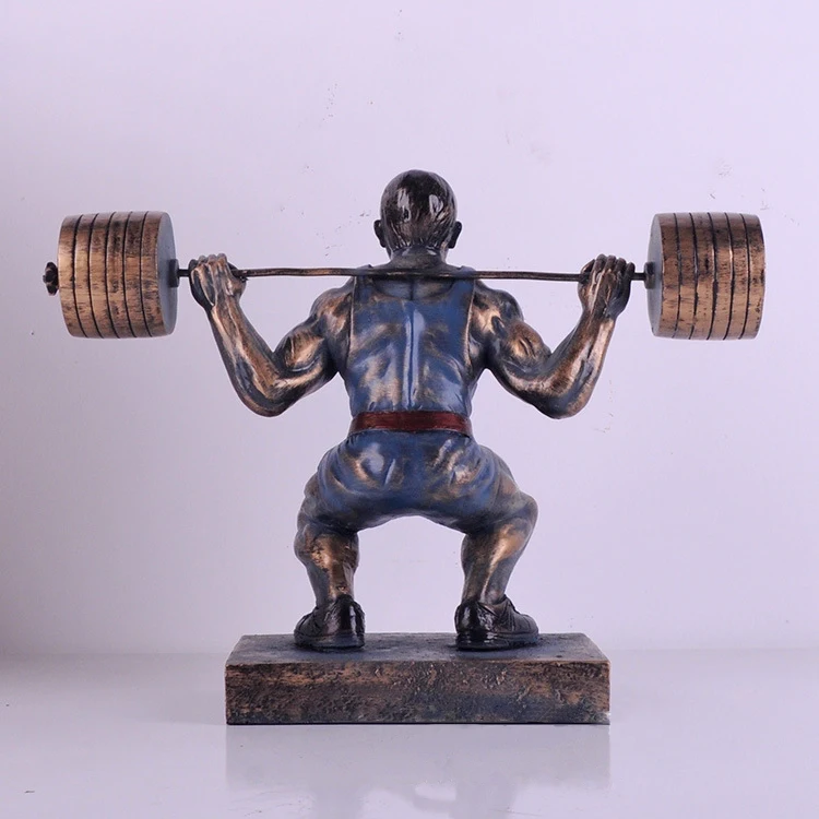 Polyresin Weightlifting sculpture Oscar statue with custom logo trophy