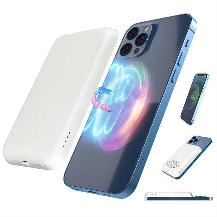 Customize Logo Portable Slim 3000mAh 5000mAh 10000mAh Magnetic Wireless charger magsafes Power bank 2 in 1 wireless power banks