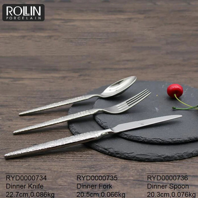 Baroque Cutlery Luxury Flatware Sets For Gift Stainless Cutlery Tableware Wedding Set