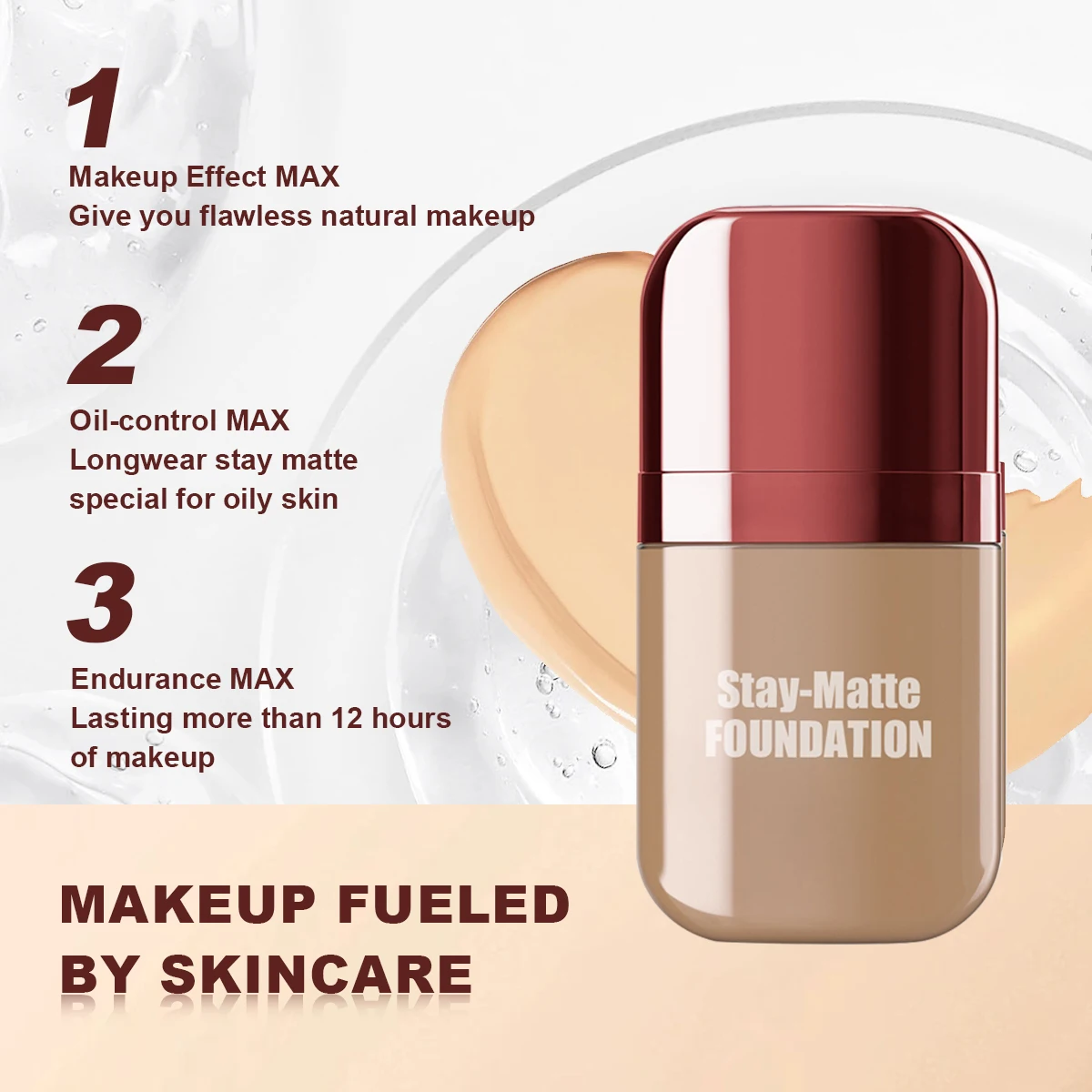 Wholesale Oil Control Organic Beauty Foundations Liquid Full Coverage Makeup Waterproof Foundation For Black Skin