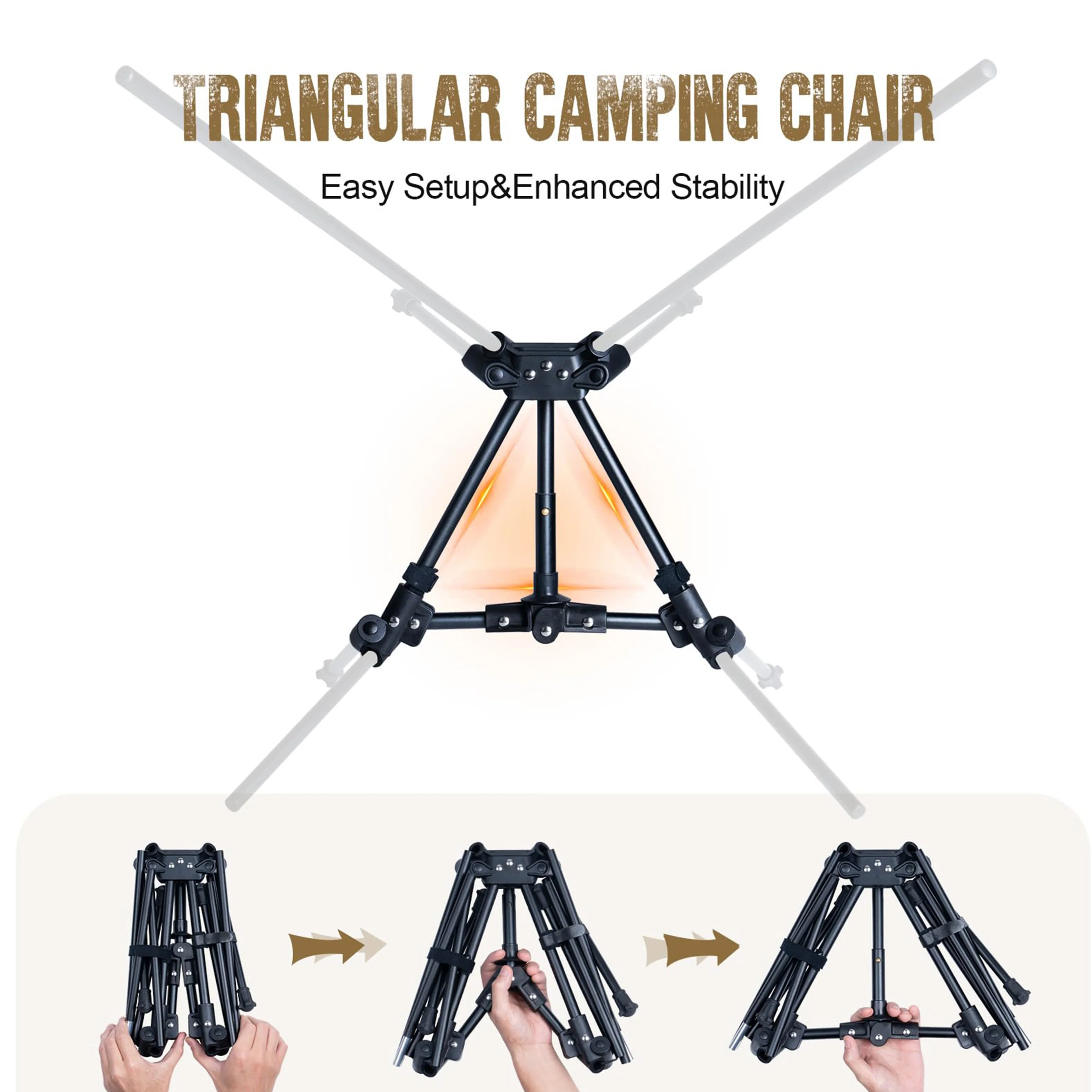 NEW ARRIVAL Triangle Bracket Aluminum Outdoor Chair Portable Folding Chair for Camp