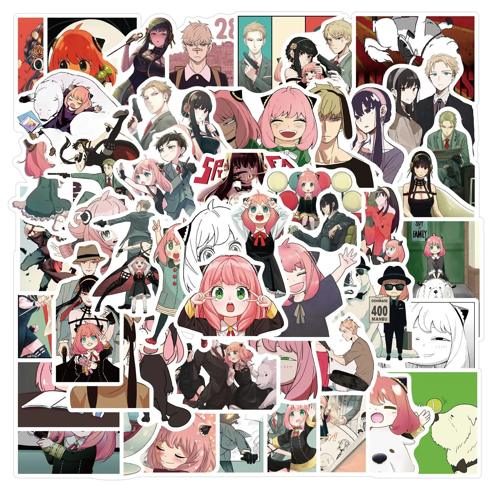 ZY0900C 50PCS/Pack Anime Spies playing house Stickers Luggage Guitar Skateboard Decorate Waterproof Stickers For Teen Girls