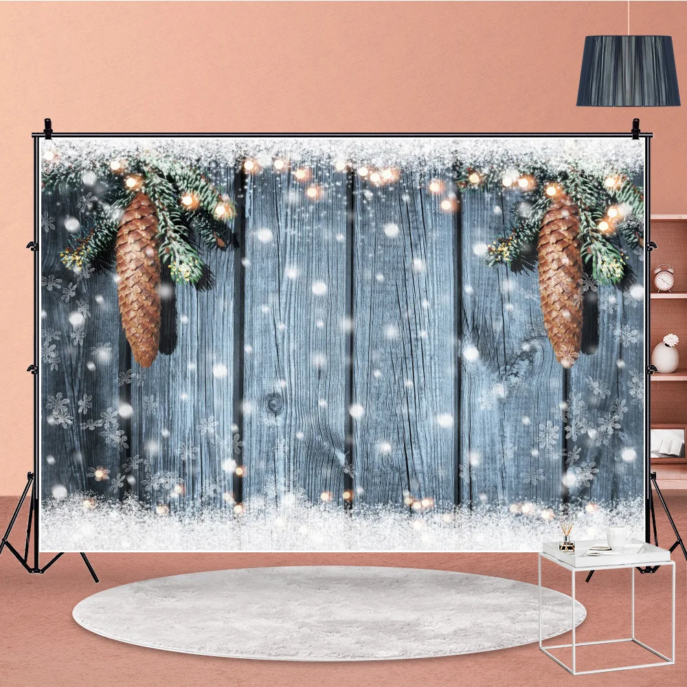 Christmas wooden board snowflake light spot photography background cloth decoration banner