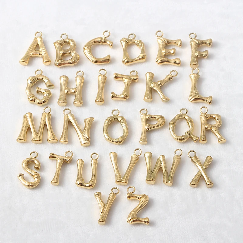 Hot Products 18K Gold Plated Stainless Steel Jewelry Waterproof Necklace Alphabet Letter Initial Pendant