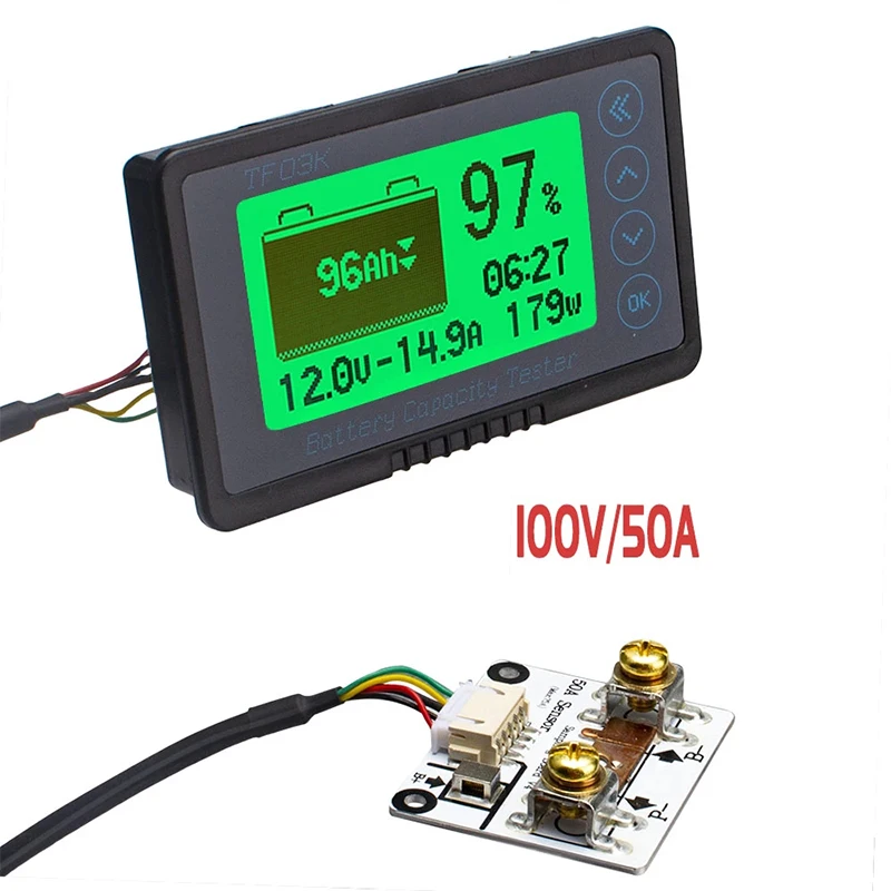 TF03K 50A/100A/350A/500A Coulomb Meter Voltage Car Acid Lead Lithium Battery Capacity Indicator