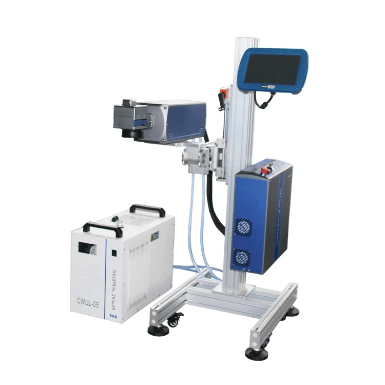 3W 5W UV Flying Online Laser Printer for Label Printing Expiry Date Barcode Serial Number