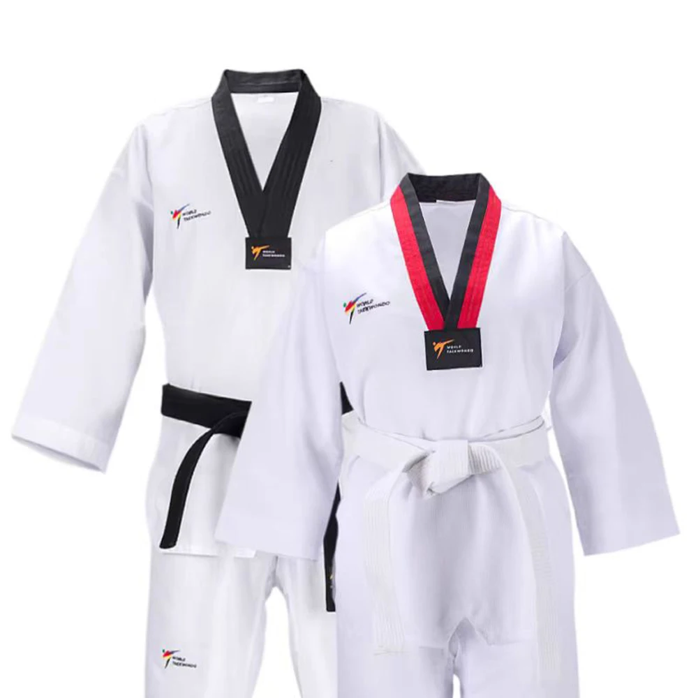 New WT Breathable White Competitive Sparring Uniform Taekwondo Suit