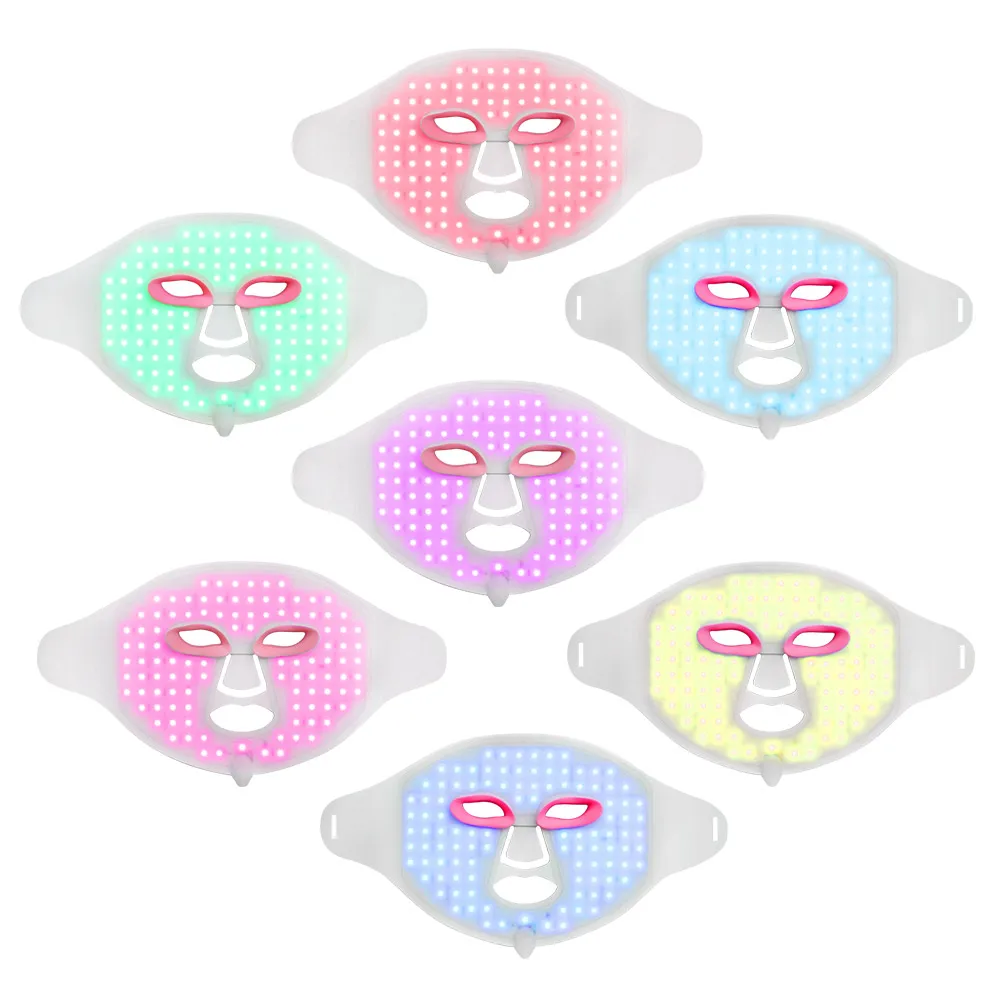 shenzhen idealight beauty 7 color led mask led mask face silicon red infrared led face mask light therapy