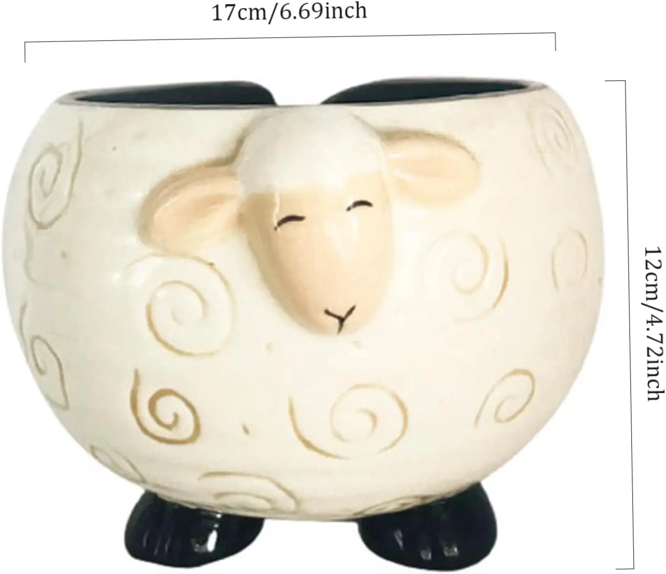 Yarn Bowl Sheep Yarn Holder Cute Ceramic  Knitting Sewing Yarn Holder Cartoon Crochet Bowl Gifts Key Bowl for Crochet Knitting