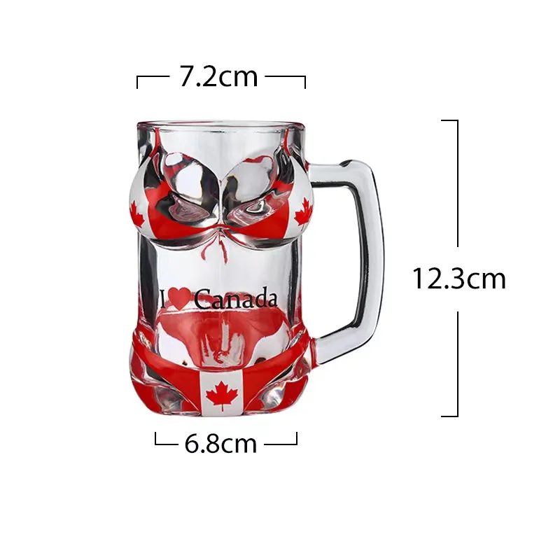 300ml Modern Sexy Body Shot Glass Mug with Handle High-End Wine Glass for Parties Boxed Drinkware for Beer and Wine