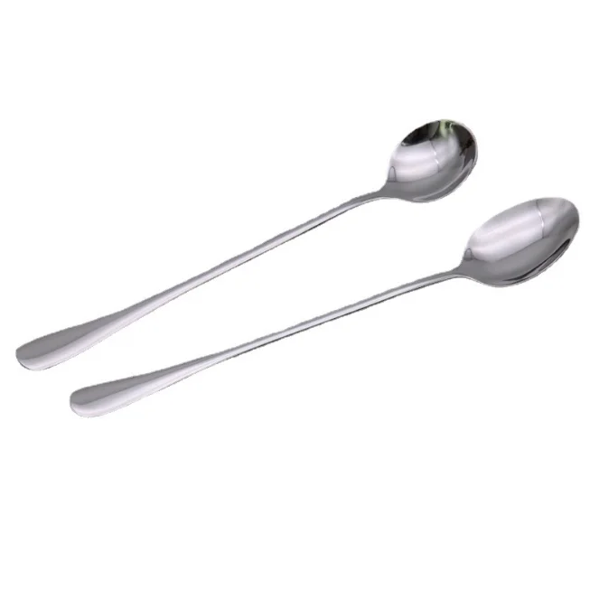 Stainless Steel Stirring Spoon Extra Long Ice Round Spoon Extended Handle CoffeeSpoon