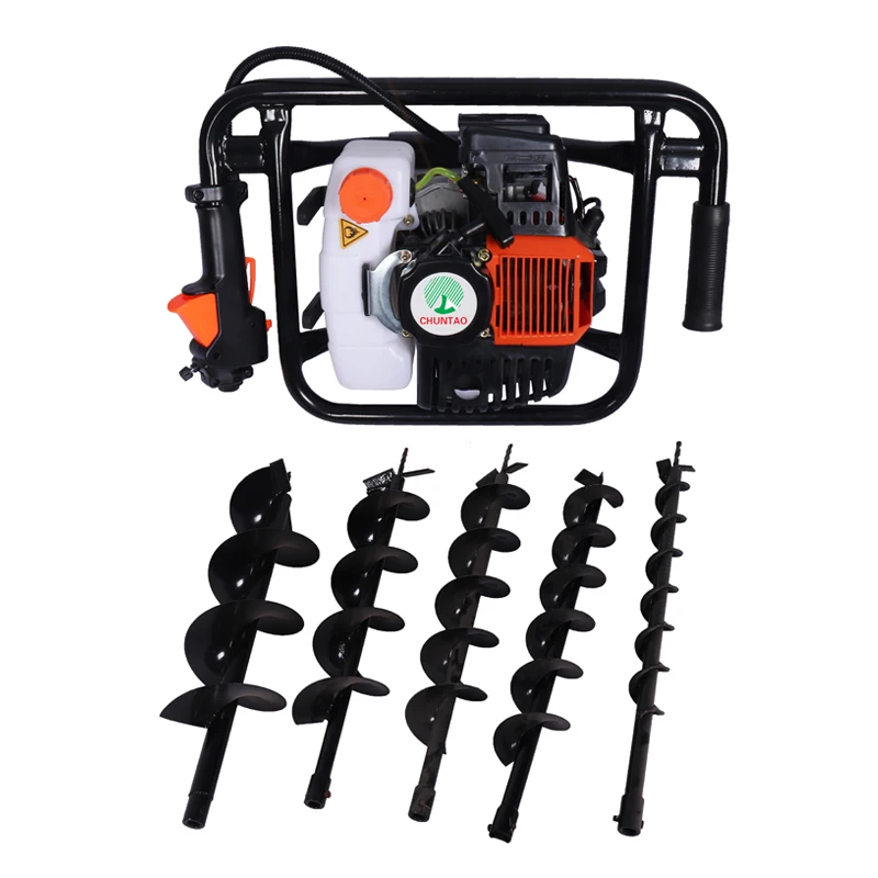 Prtrol hand push earth auger 1750W power 4 stroke pto earth auger