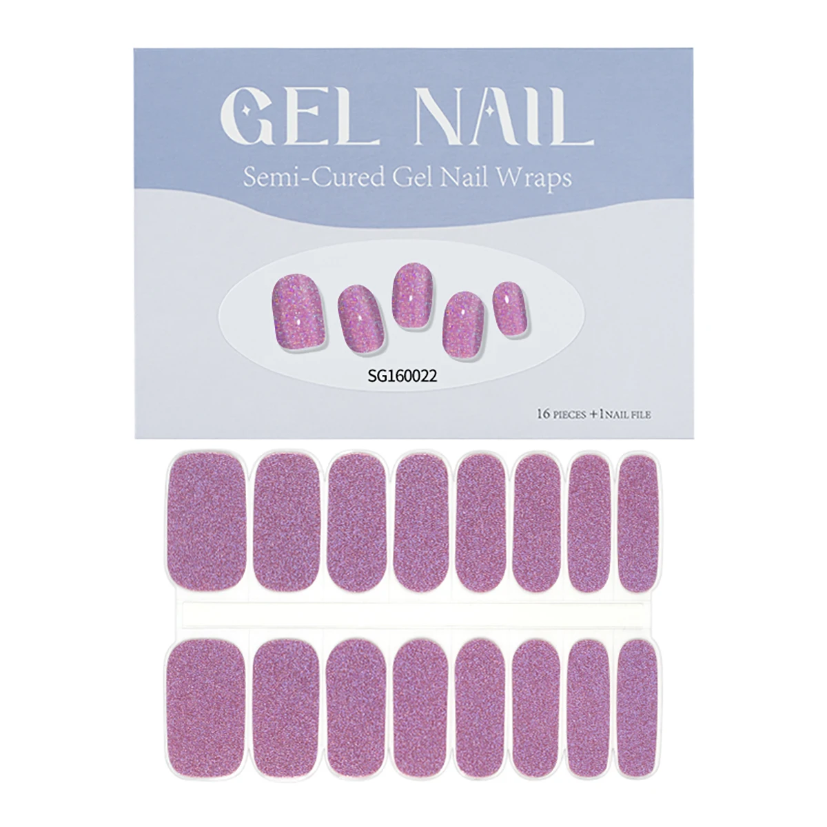 New Arrival Custom Popular Glazed Non-Toxic Gel Polish Stickers DIY UV lamp semi cured Gel Nail Wraps
