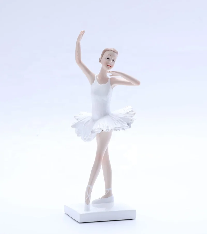 Creative Dancing Girl Statue Resin ballerina right hand up Figurine girl ornaments for desktop room home decor