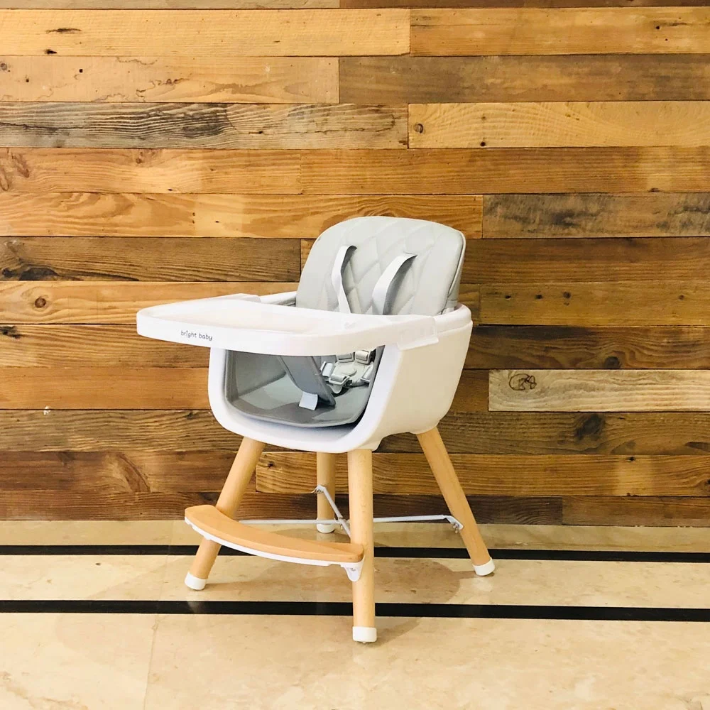  Популярный Безопасный Роскошный деревянный высокий стул Brightbebe оптовая продажа сидячий для кормления детей