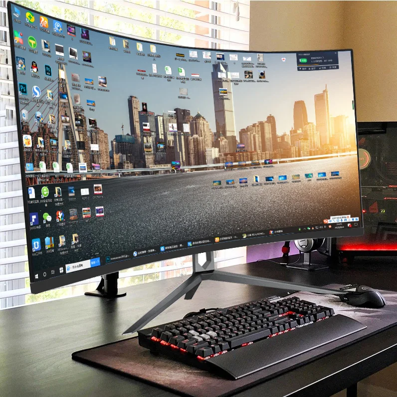 Narrow Border Led Smart Computer Monitor Desktop 24' Full hd Ips Screen 23.8 Curved