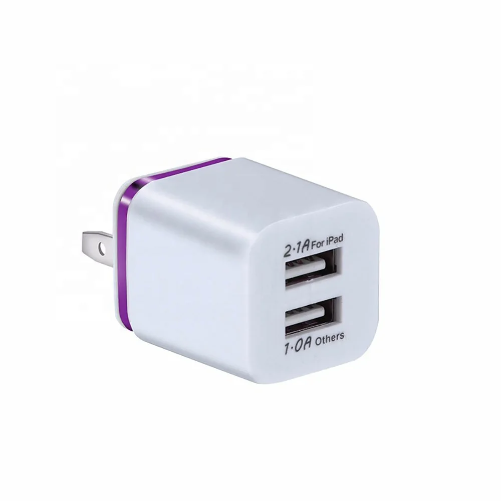 
U.S. Plug 1Amp Dual USB Wall Charger 50-60Hz Travel Charger 