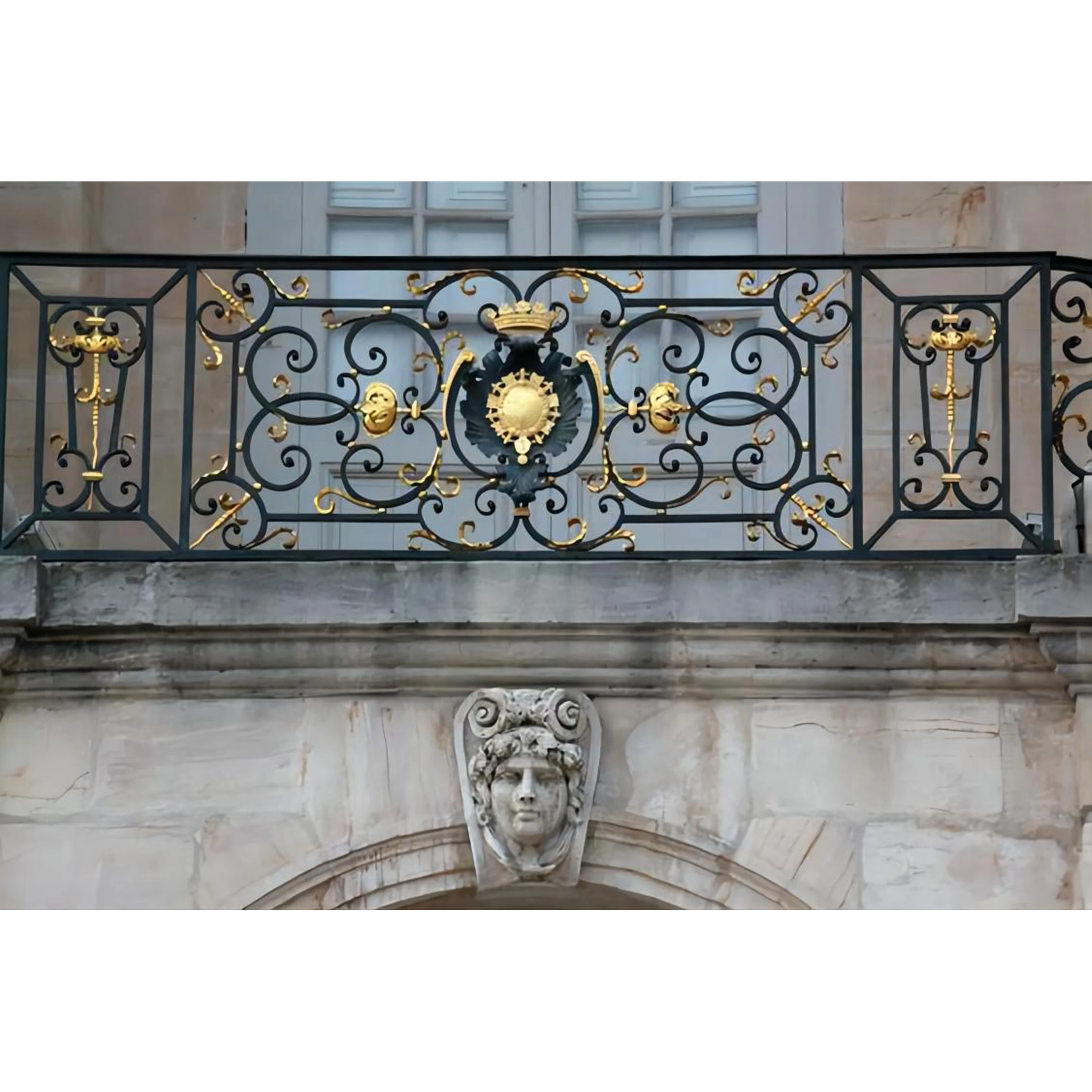 China Made the Long Duration of Time Gorgeous Designs Wrought Iron Veranda Railing Forged Iron Balcony Railing