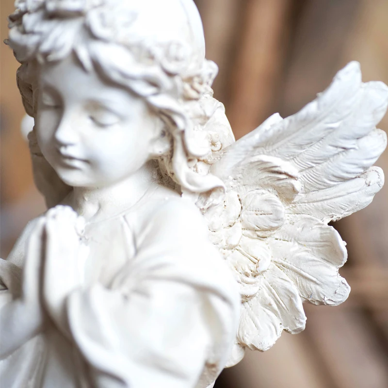 
indoor Greek resin Beautiful Guardian Angel Sculpture Statue 