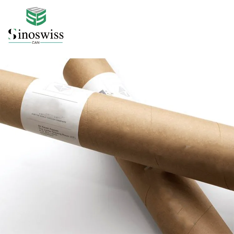 Cardboard Shipping Tube Mailing Poster Packaging Tube Round Box Brown Paper Kraft Tube Metal Lid Plastic Lid