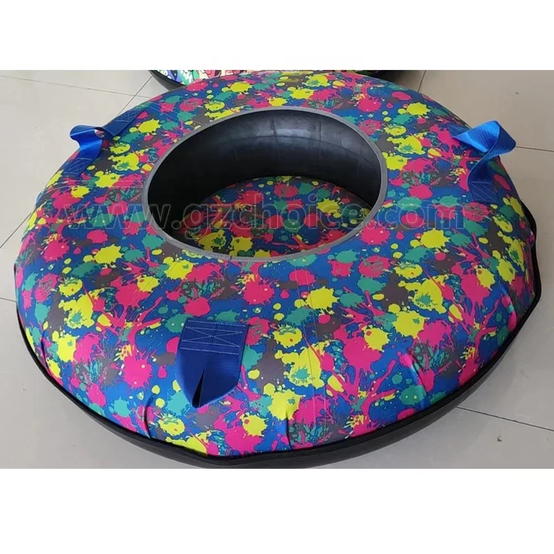 Good Quality Heavy Duty Inflatable Snow Tube With Rubber For Kid And Adult Winter Sport