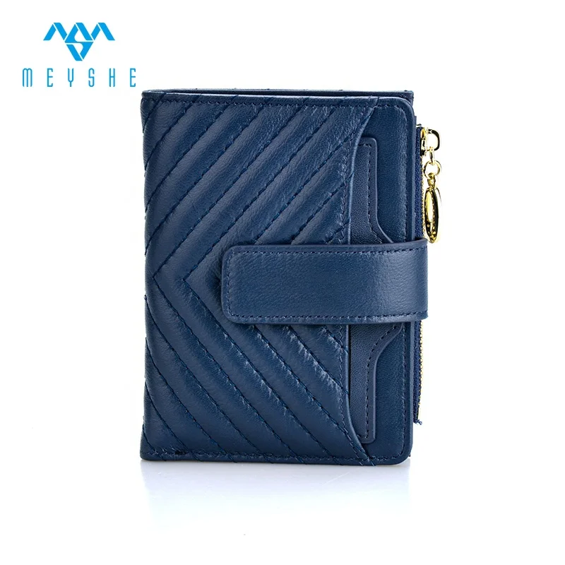 Factory price high quality soft genuine leather smart pocket rfid wallet for women